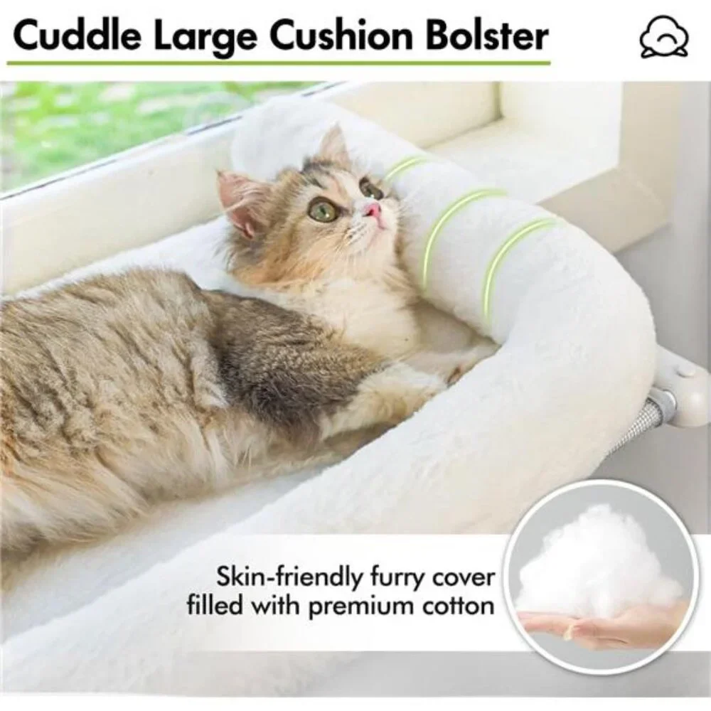 Cat window sill perch hammock bed large cats kittens adjustable no suction seat